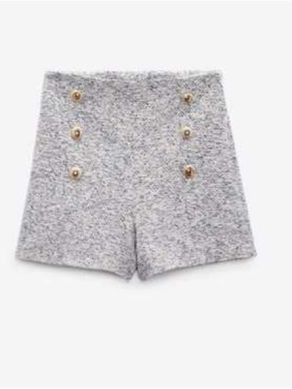 Zara Blue and White Tweed Shorts